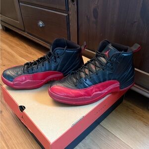Jordan Black and Red High-Top Sneakers